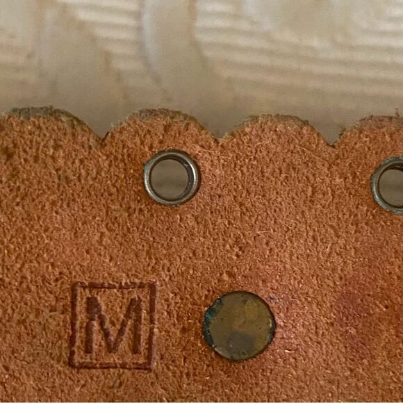 Fossil Nautical Coin Accented Brown Leather Belt Western Size Medium - Picture 4 of 7